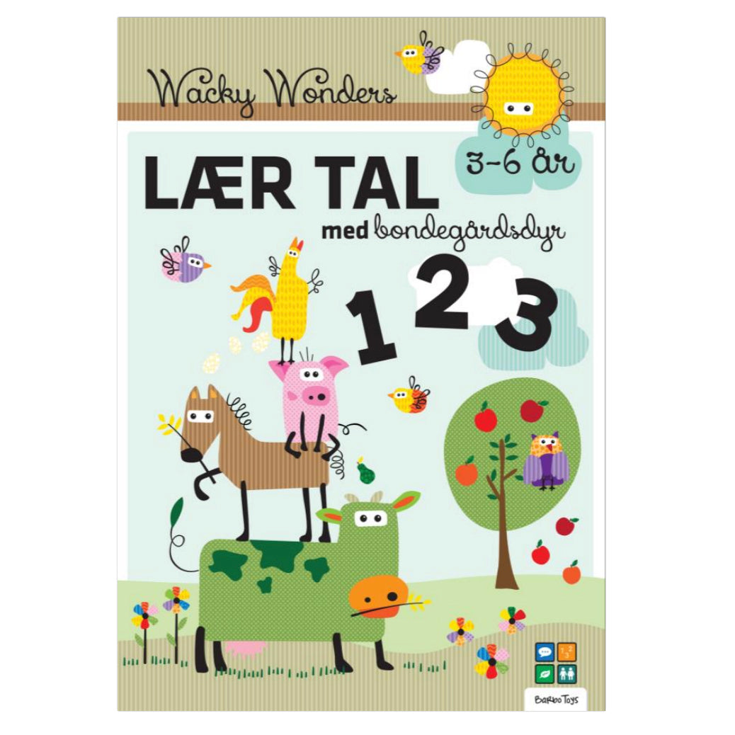 Aktivitetsbog Lær Tal med Wacky Wonders Bondegårdsdyr - 123 - FSC