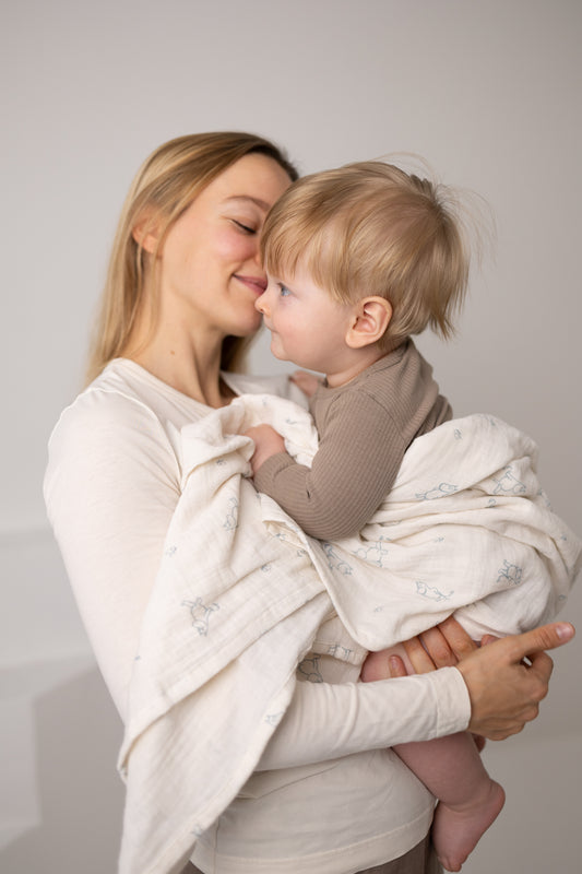 Mumi - Muslin Baby Svøb - Blå