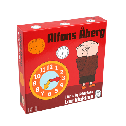 Game with Alfons Åberg for learning how to tell the time. Suitable for children aged 3+.