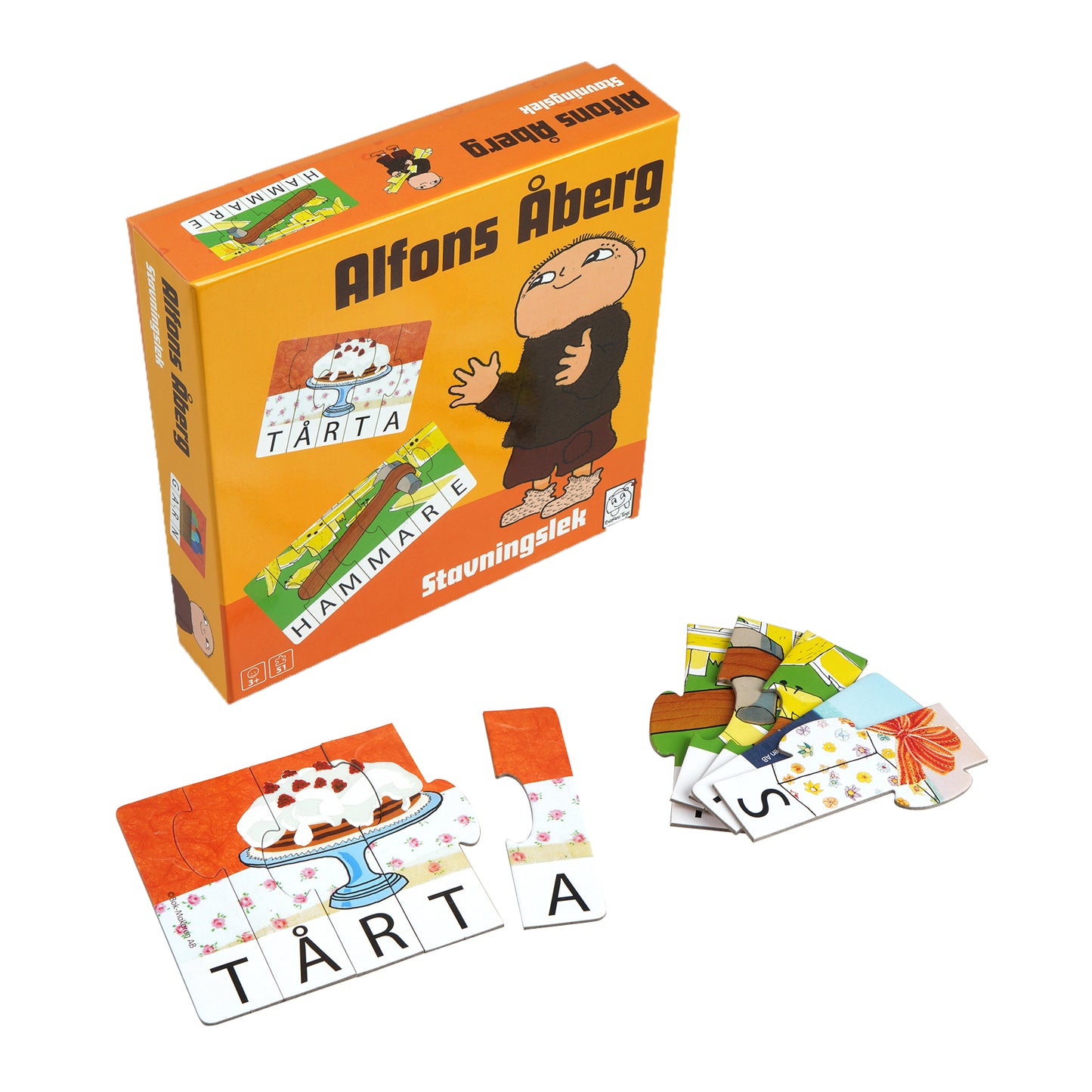 Stavespil med Alfons Åberg. Til børn fra 3 år og op.