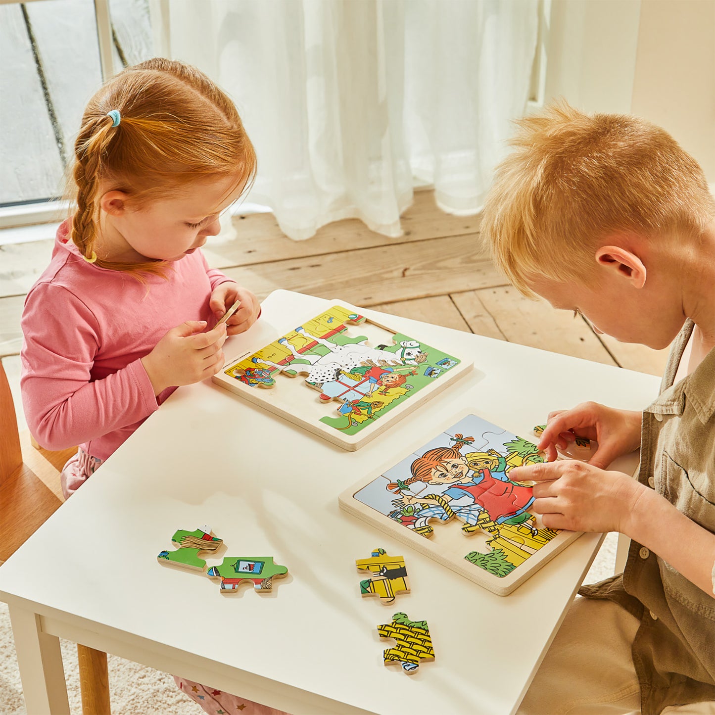 Pippi - Square Wooden Square Puzzle - Horse