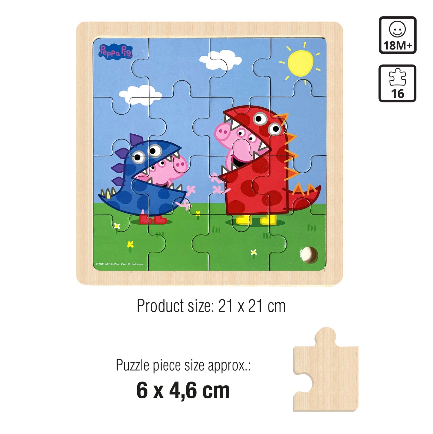 Peppa Pig - Wooden Puzzle - Dino Dress-up