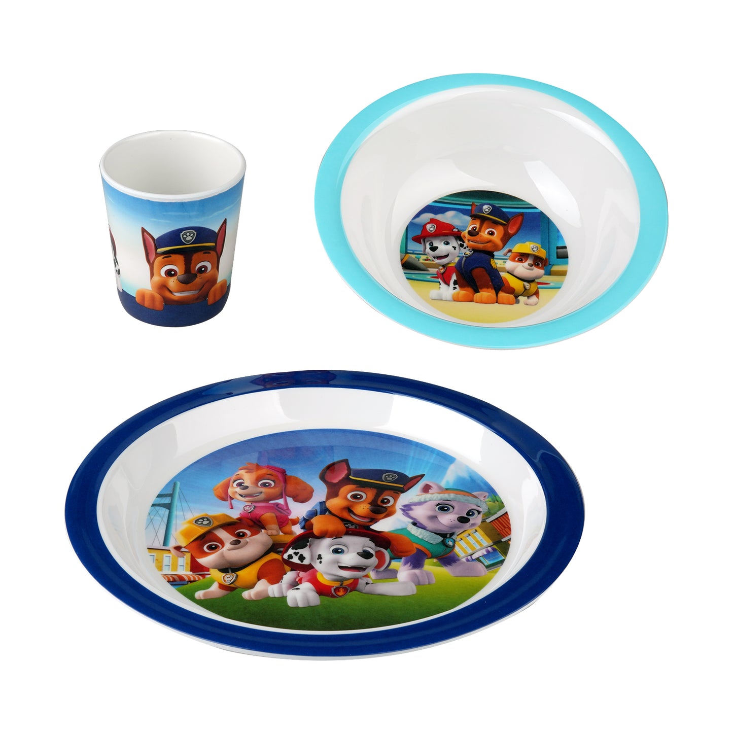 Paw Patrol - 3 styks måltidssæt - Blå