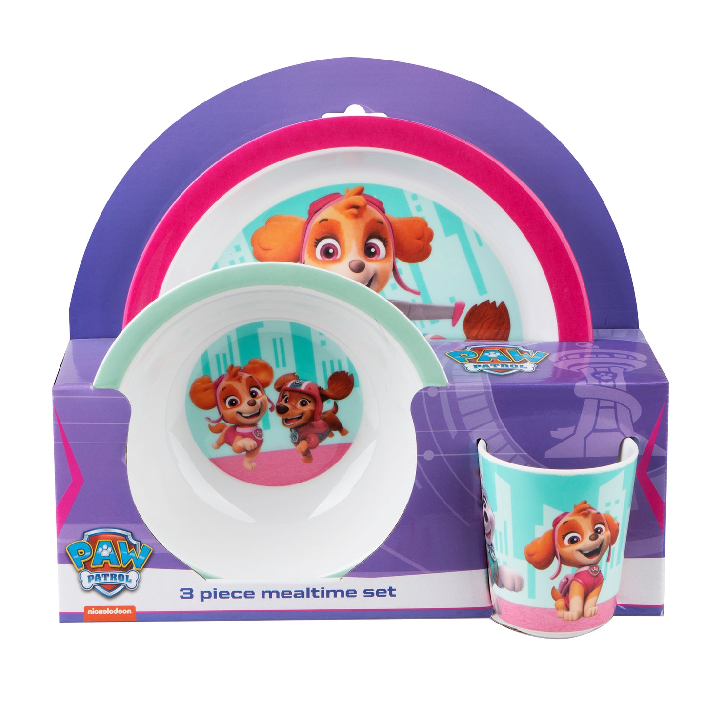 Paw Patrol - 3 delt måltidssæt - Pink