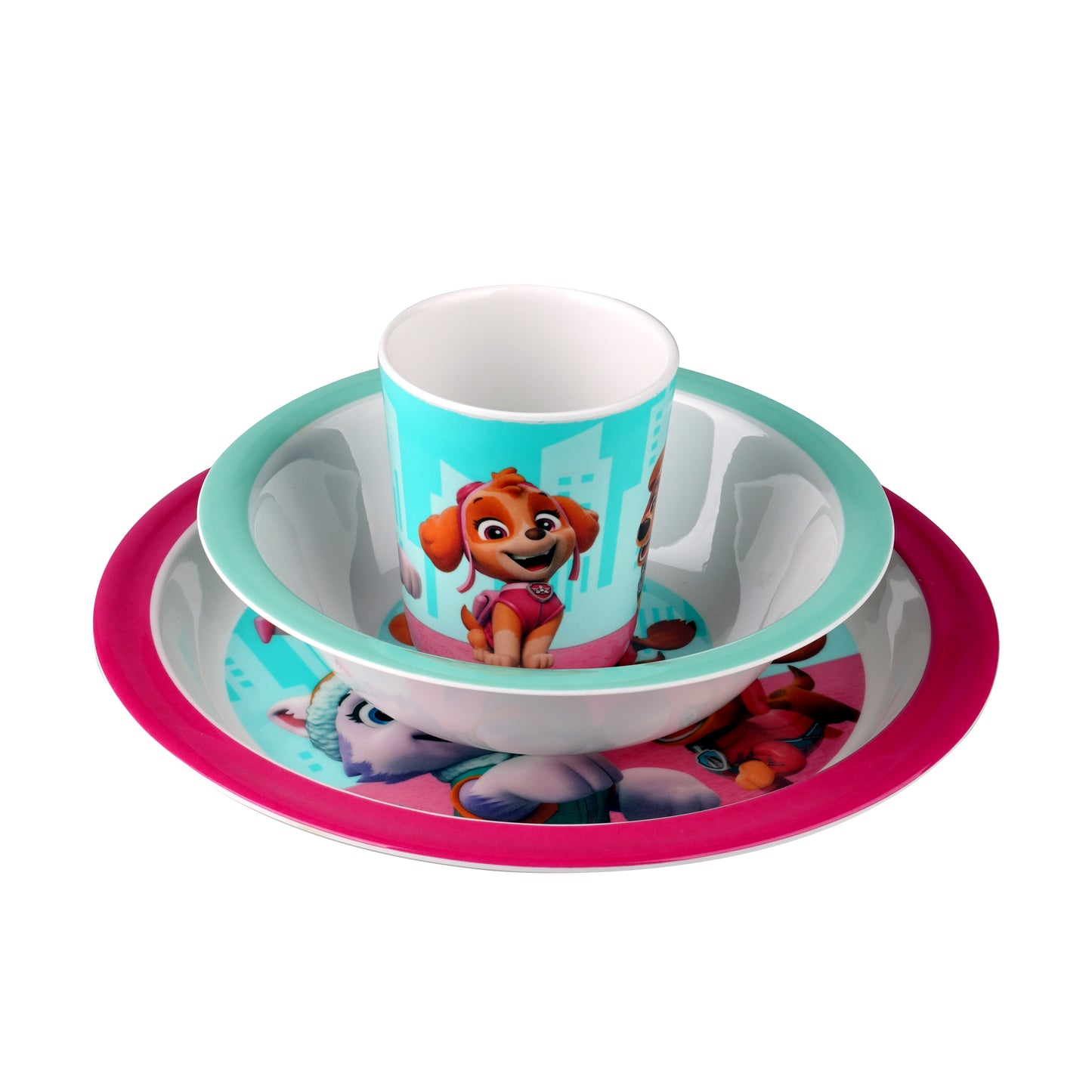 Paw Patrol - 3 delt måltidssæt - Pink