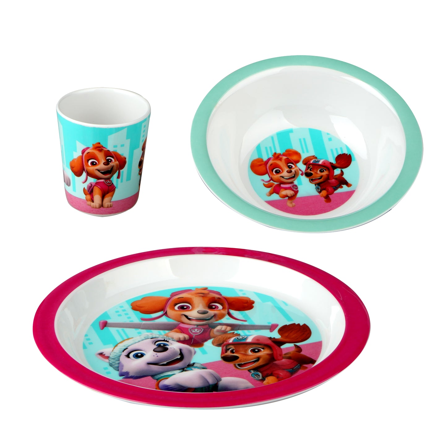 Paw Patrol - 3 delt måltidssæt - Pink
