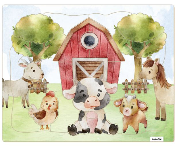 Framed Cardboard Puzzle - Farm