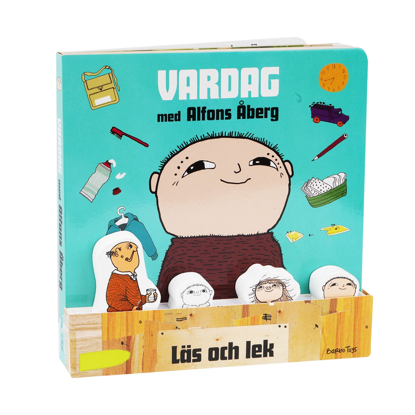 Alfons Åberg - Book with 4 wooden figures SE