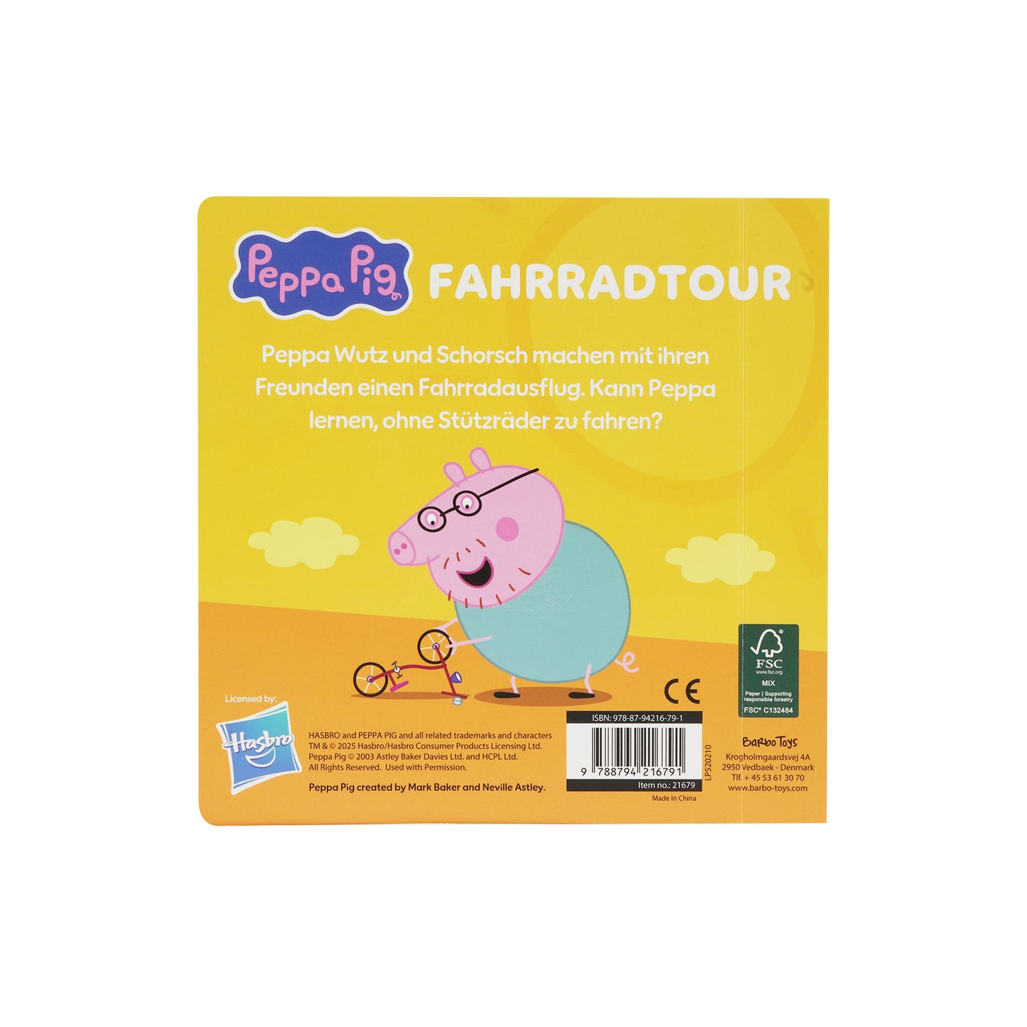 Peppa Pig - Book w Wooden Figure - Bike Ride - DE