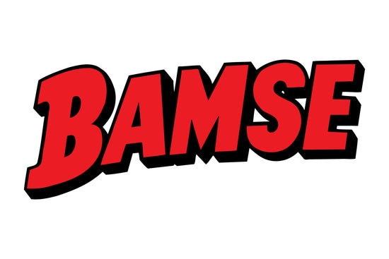 The word 'BAMSE' in bold, red, uppercase letters with a black outline, slightly tilted.