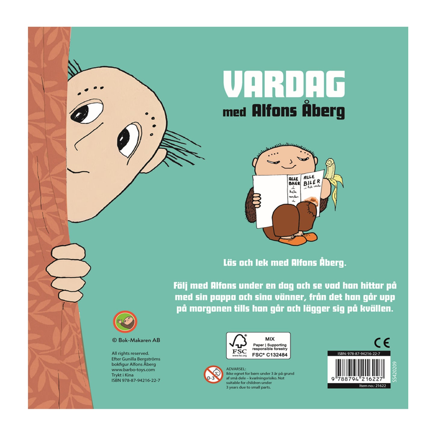 Alfons Åberg - Bog med 4 træfigurer SE