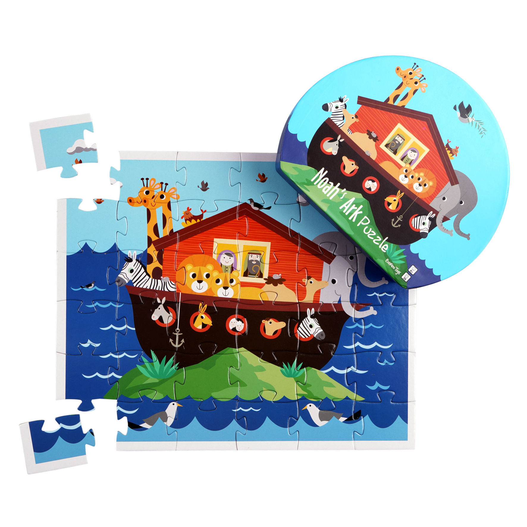 noah´s ark puzzle box game and puzzle pieces