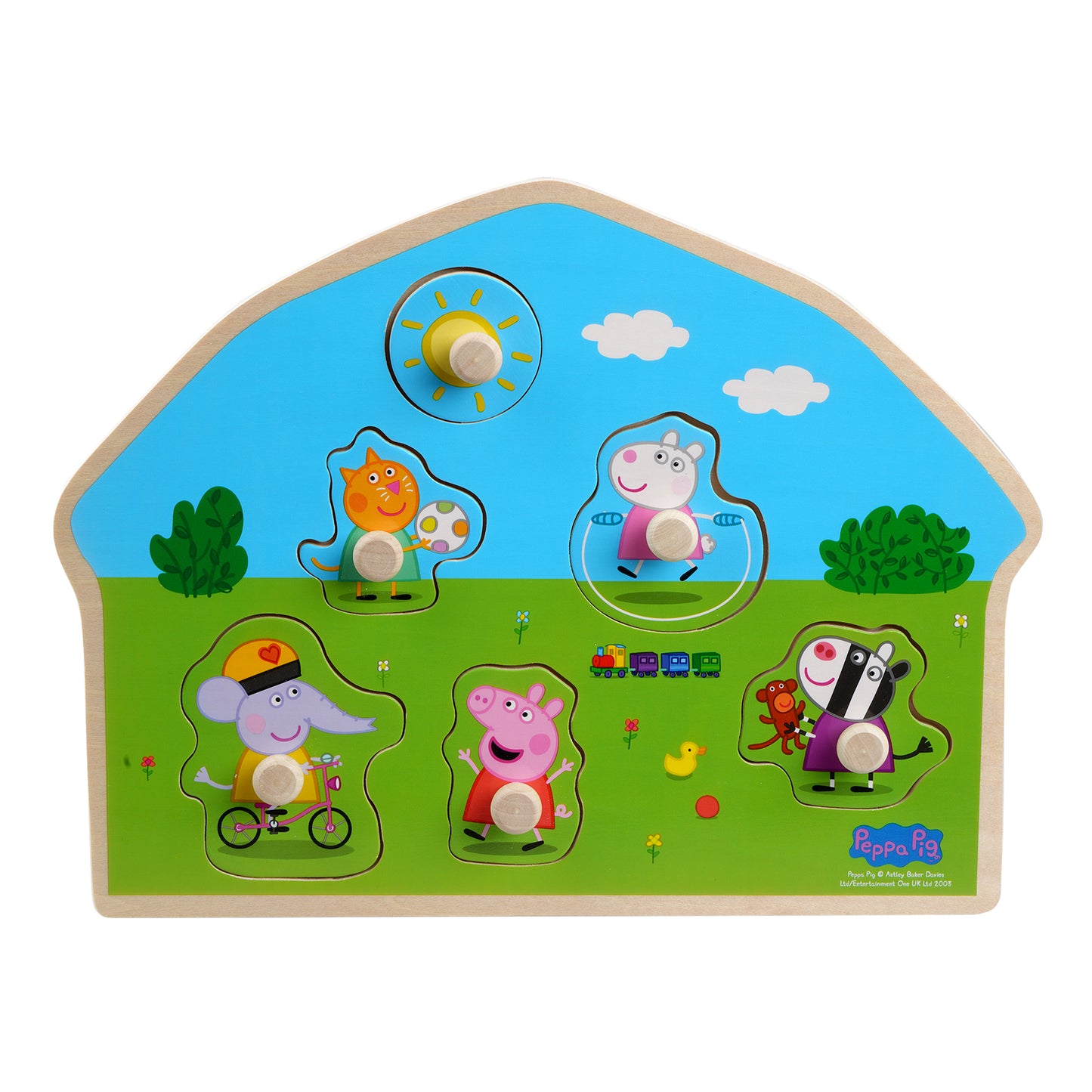 peppa pig wooden peg puzzle play