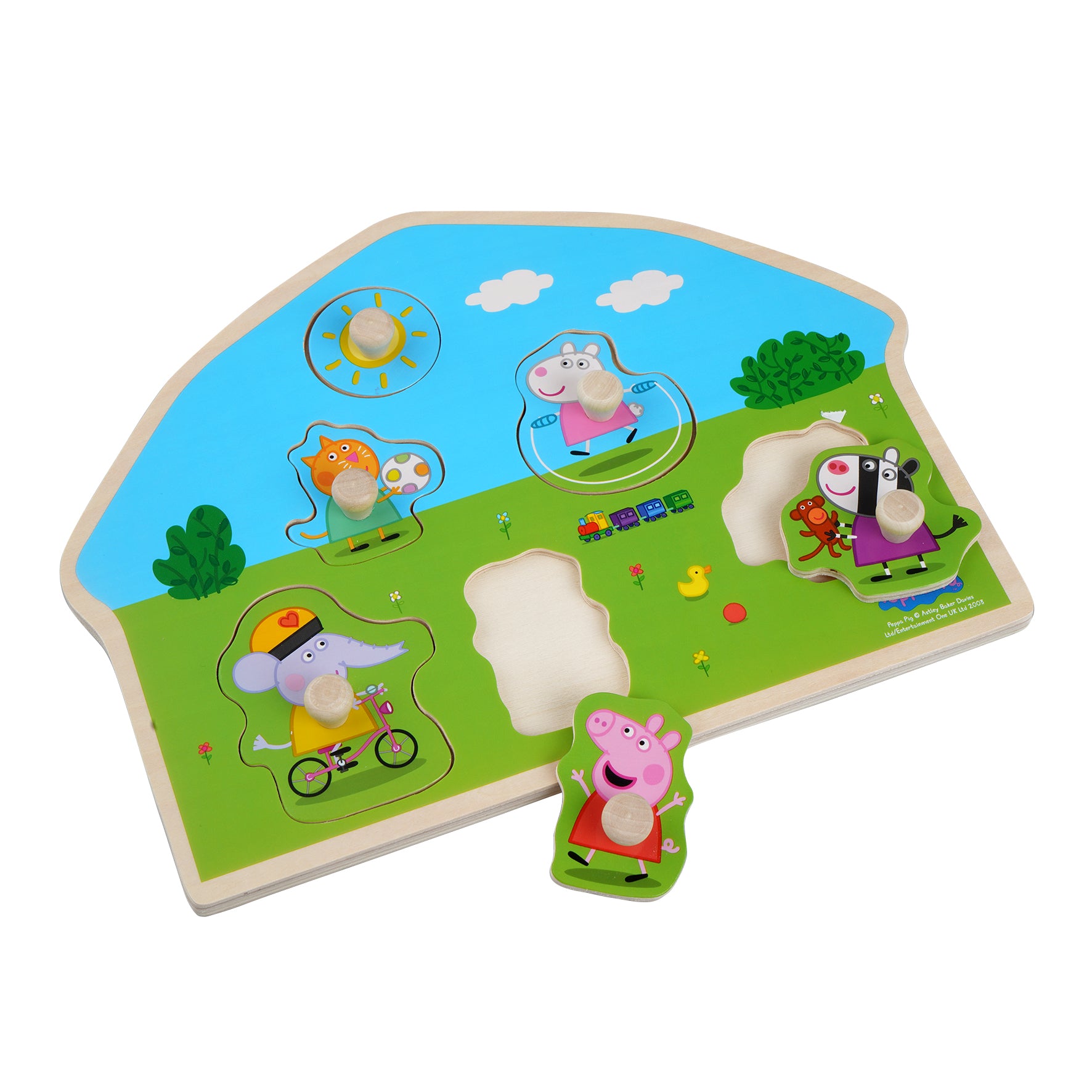 peppa pig wooden peg puzzle play