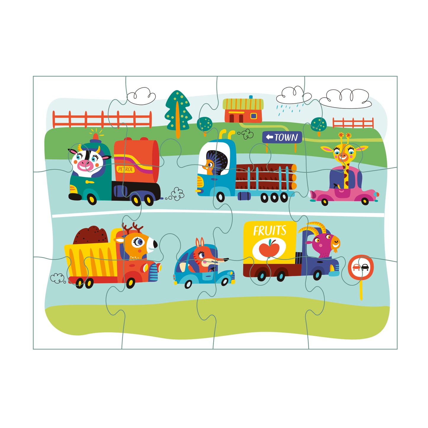 Little Bright Ones - 3 Puzzles - Transport