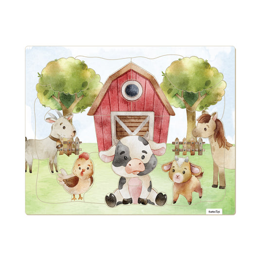 Framed Cardboard Puzzle - Farm
