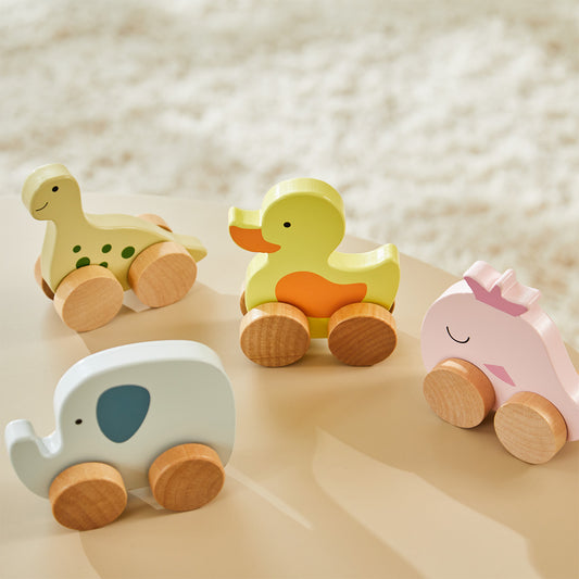 Wooden Animal on Wheels - Whale