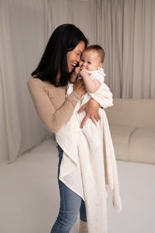 Mumi - Muslin Baby Svøb - Lyserød