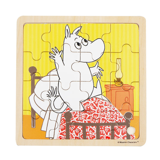 Moomin - Square Wooden Puzzle - Bedtime Jumping