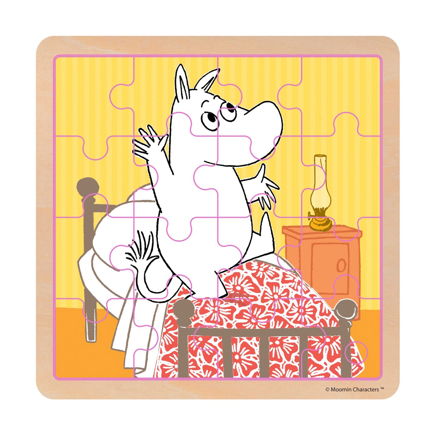 Moomin - Square Wooden Puzzle - Bedtime Jumping