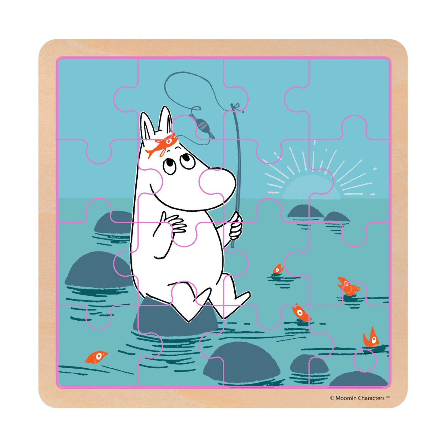 Moomin - Square Wooden Puzzle - Fishing