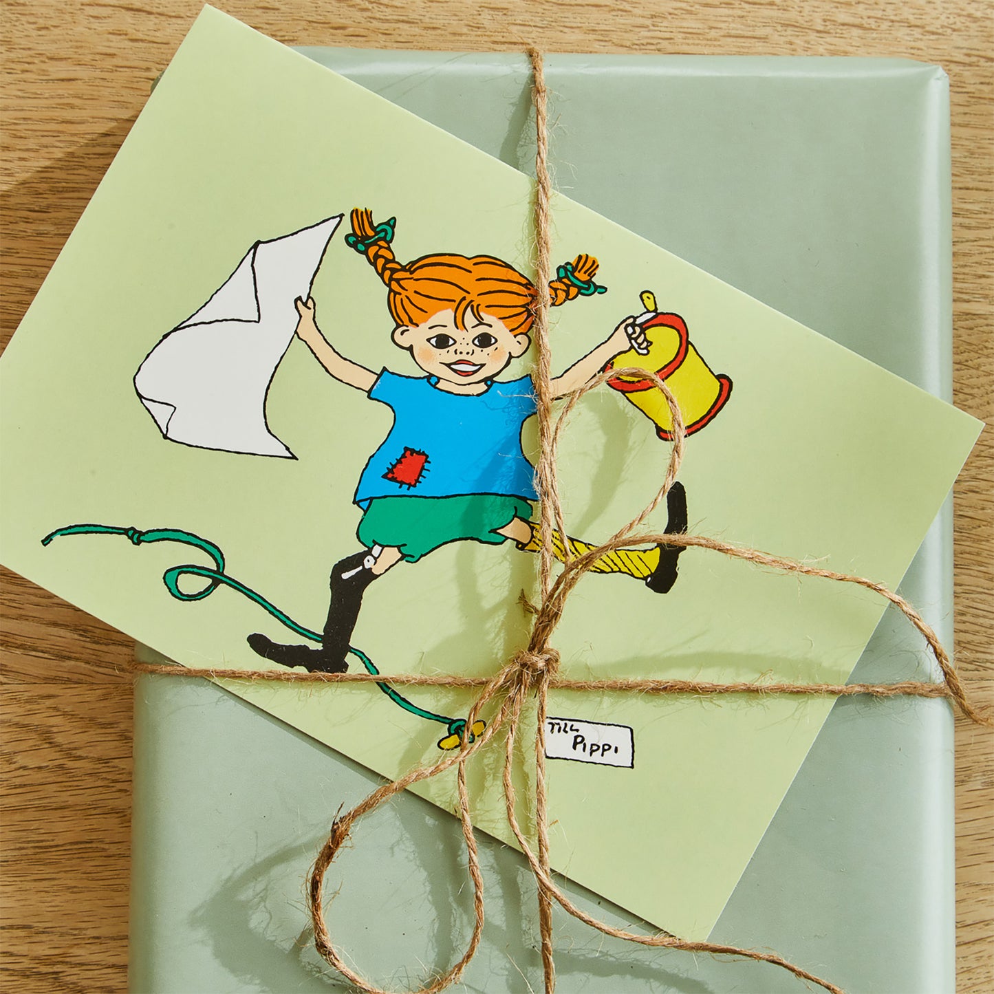 Pippi - Greeting Card with Envelope - Green
