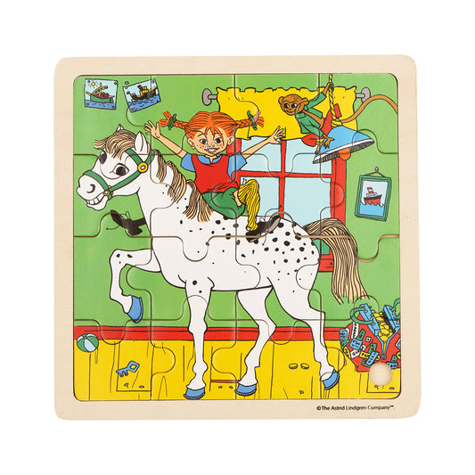 Pippi - Træ Puslespil - Hest