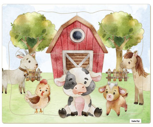 Framed Cardboard Puzzle - Farm