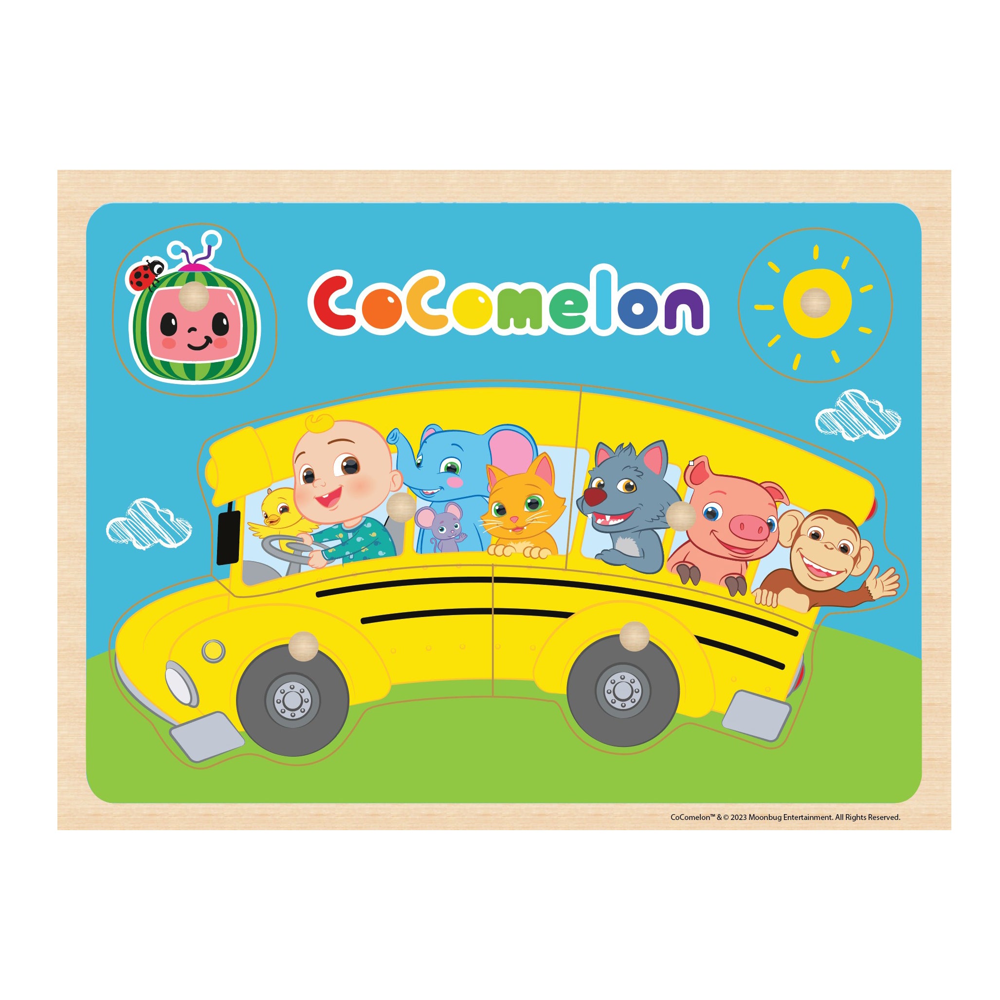 Cocomelon - Wooden Peg Puzzle (6 pegs) – barbotoys