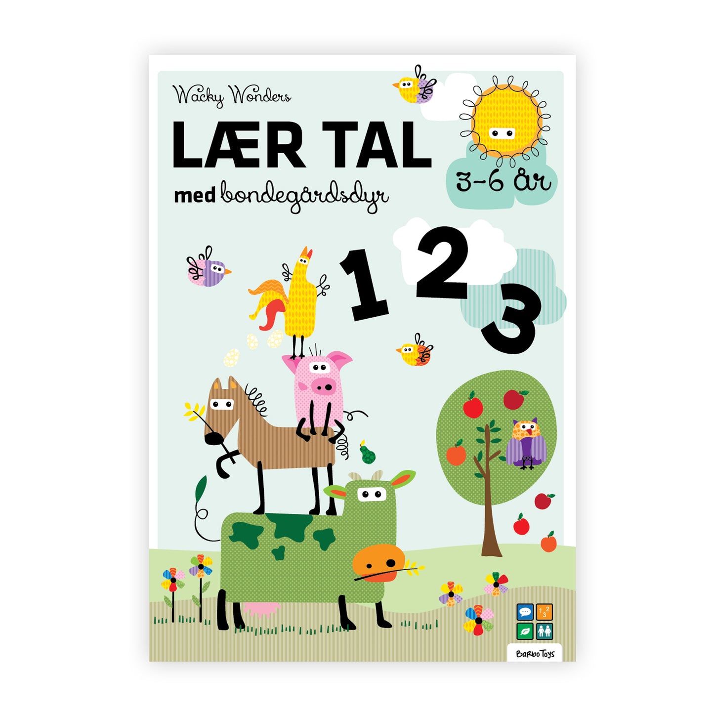 Aktivitetsbog Lær Tal med Wacky Wonders Bondegårdsdyr - 123 - FSC