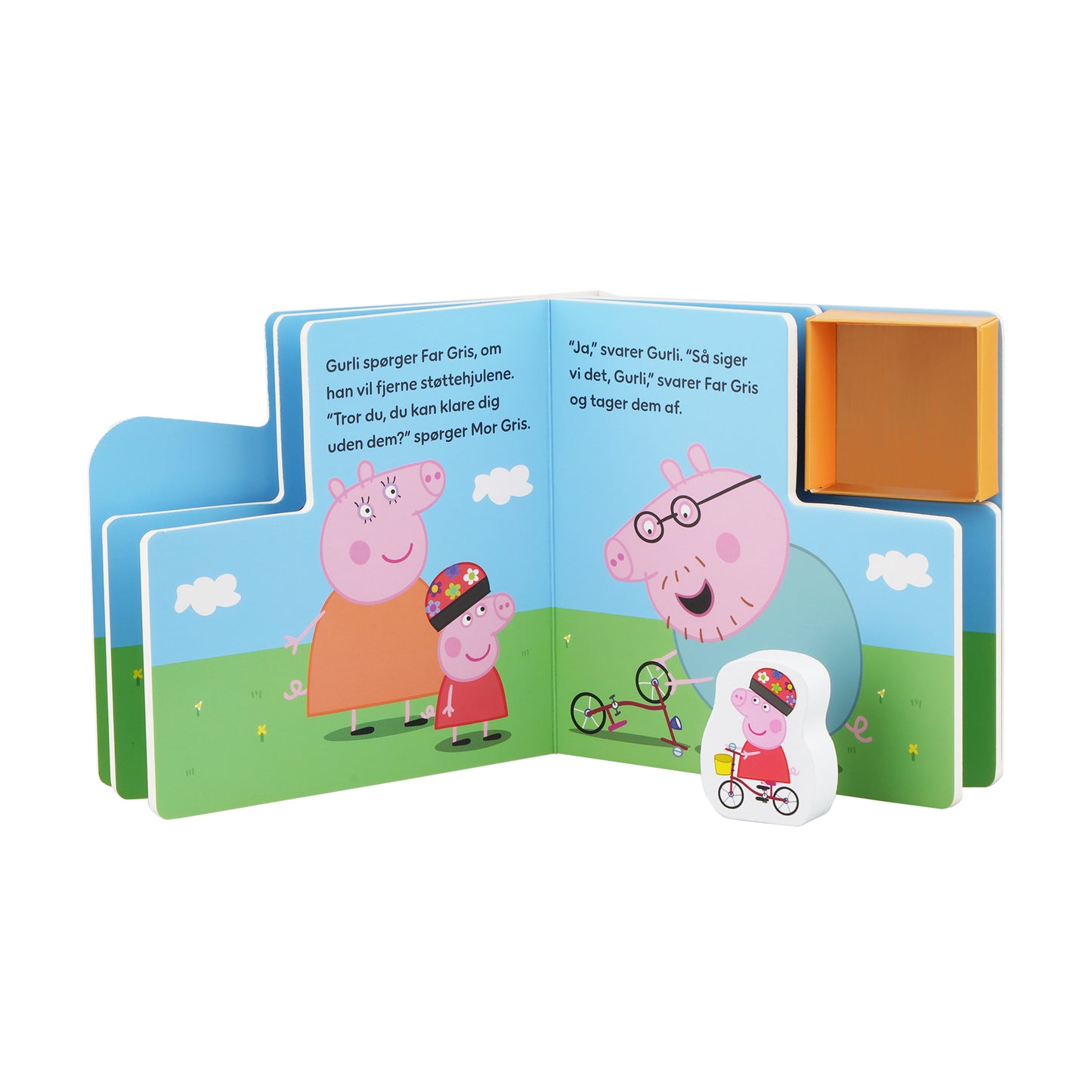 Gurli Gris Bog med Træfigurer – På Cykeltur (DK)