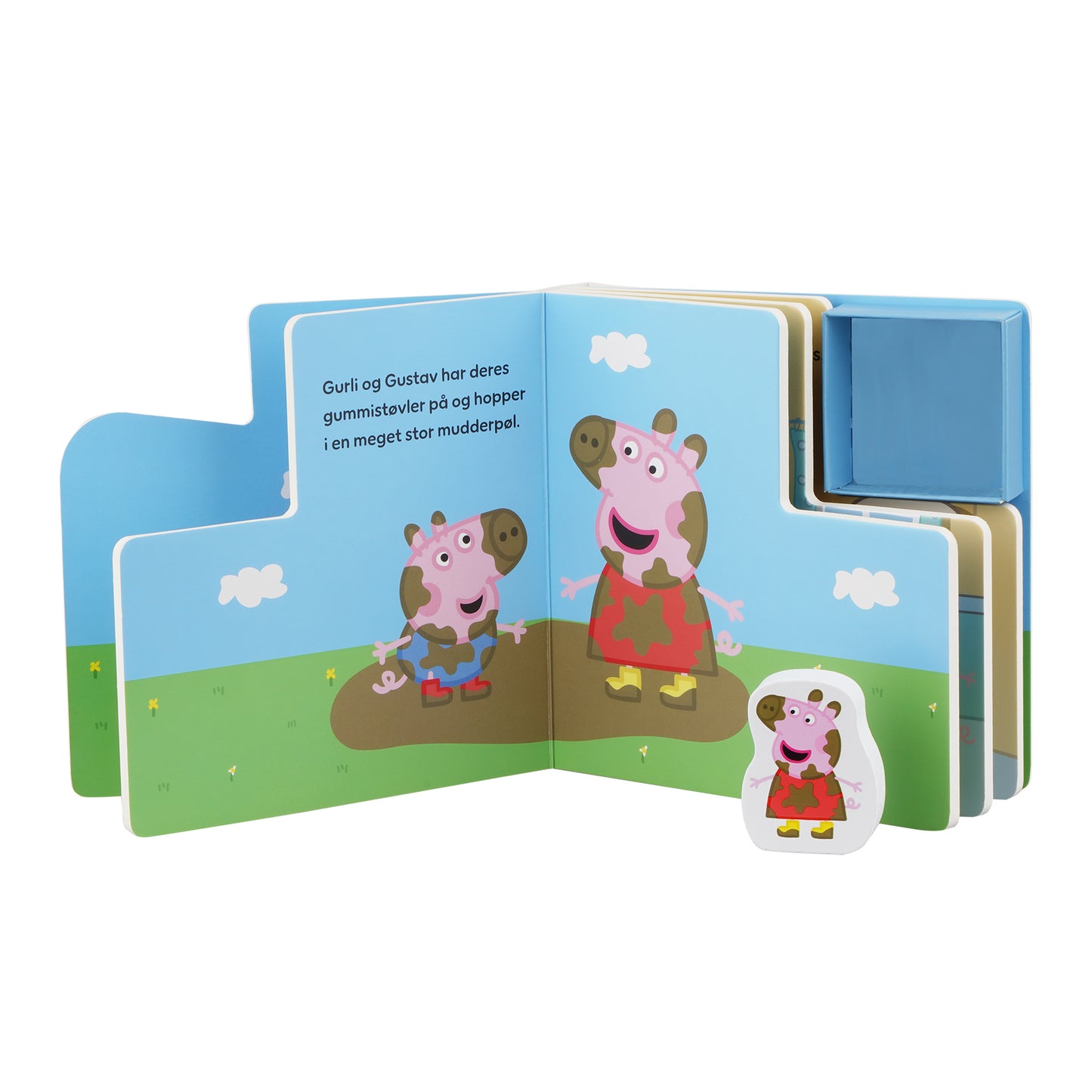 Gurli Gris - Bog med træfigurer - Mudderpøl