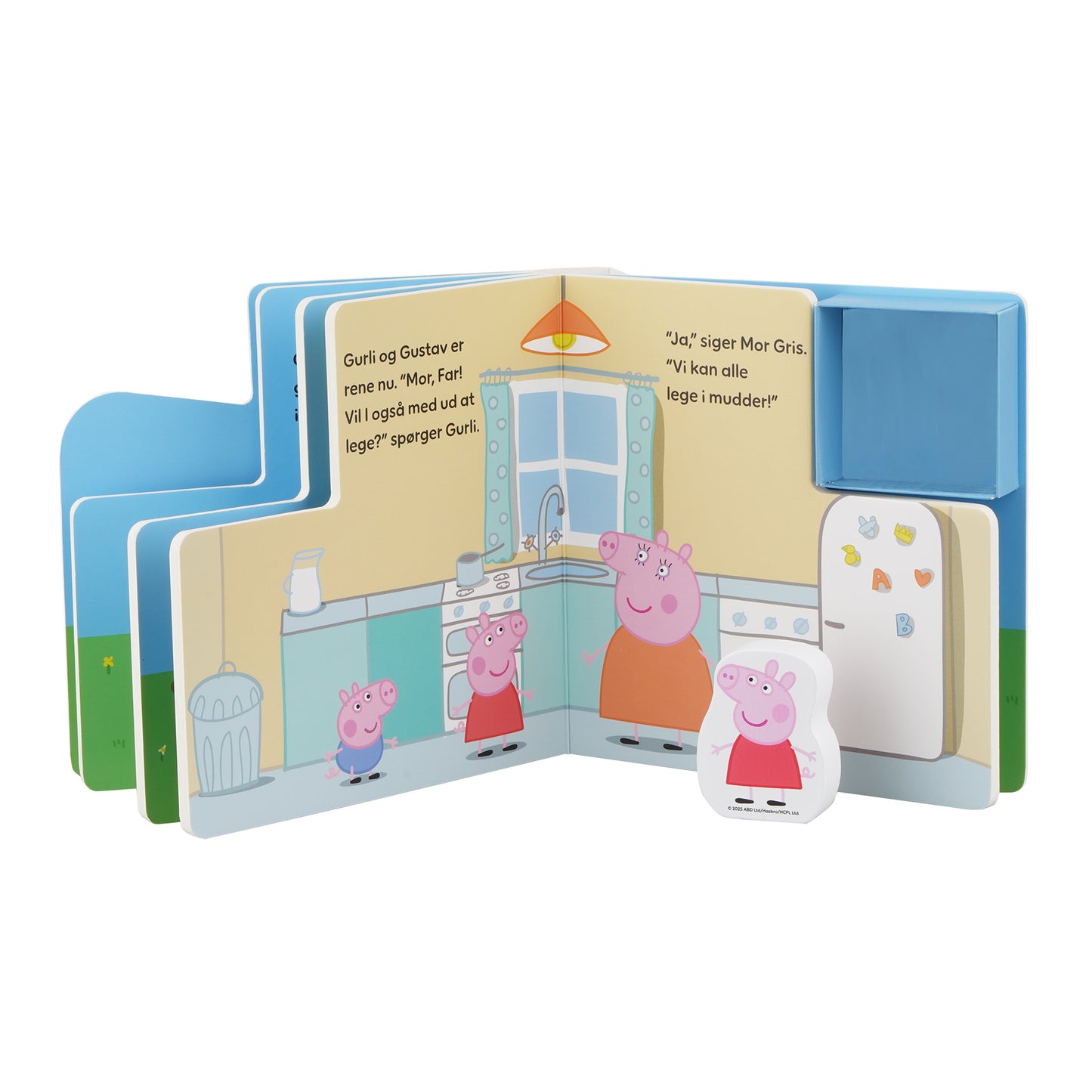 Gurli Gris - Bog med træfigurer - Mudderpøl