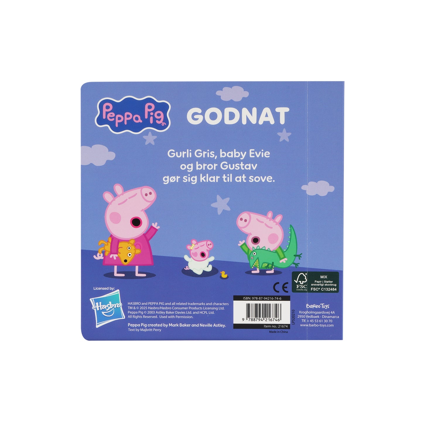 Gurli Gris - Bog med træfigur - Godnat - DK