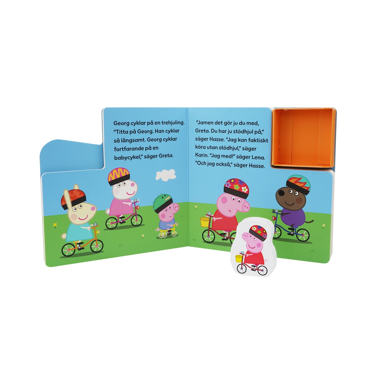 Gurli Gris - Bog med Træfigur – På Cykeltur - DK