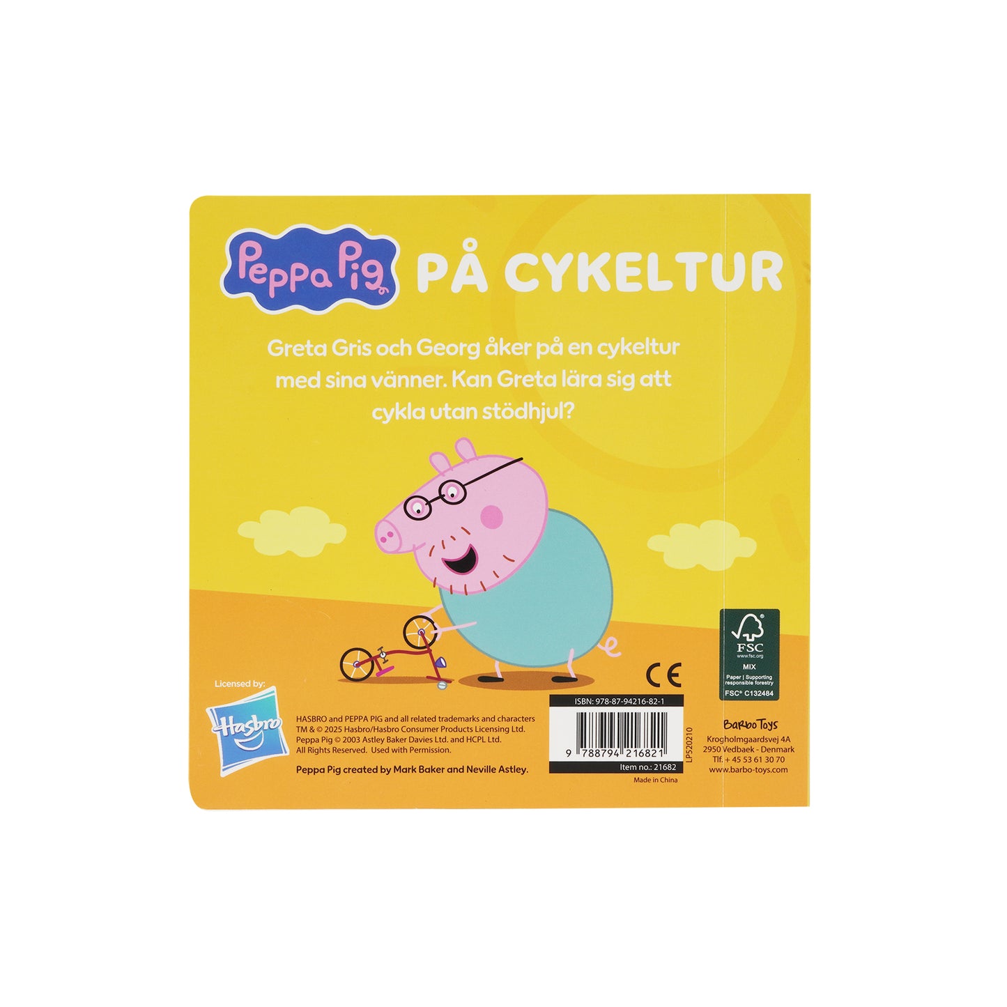 Gurli Gris - Bog med Træfigur – På Cykeltur - DK