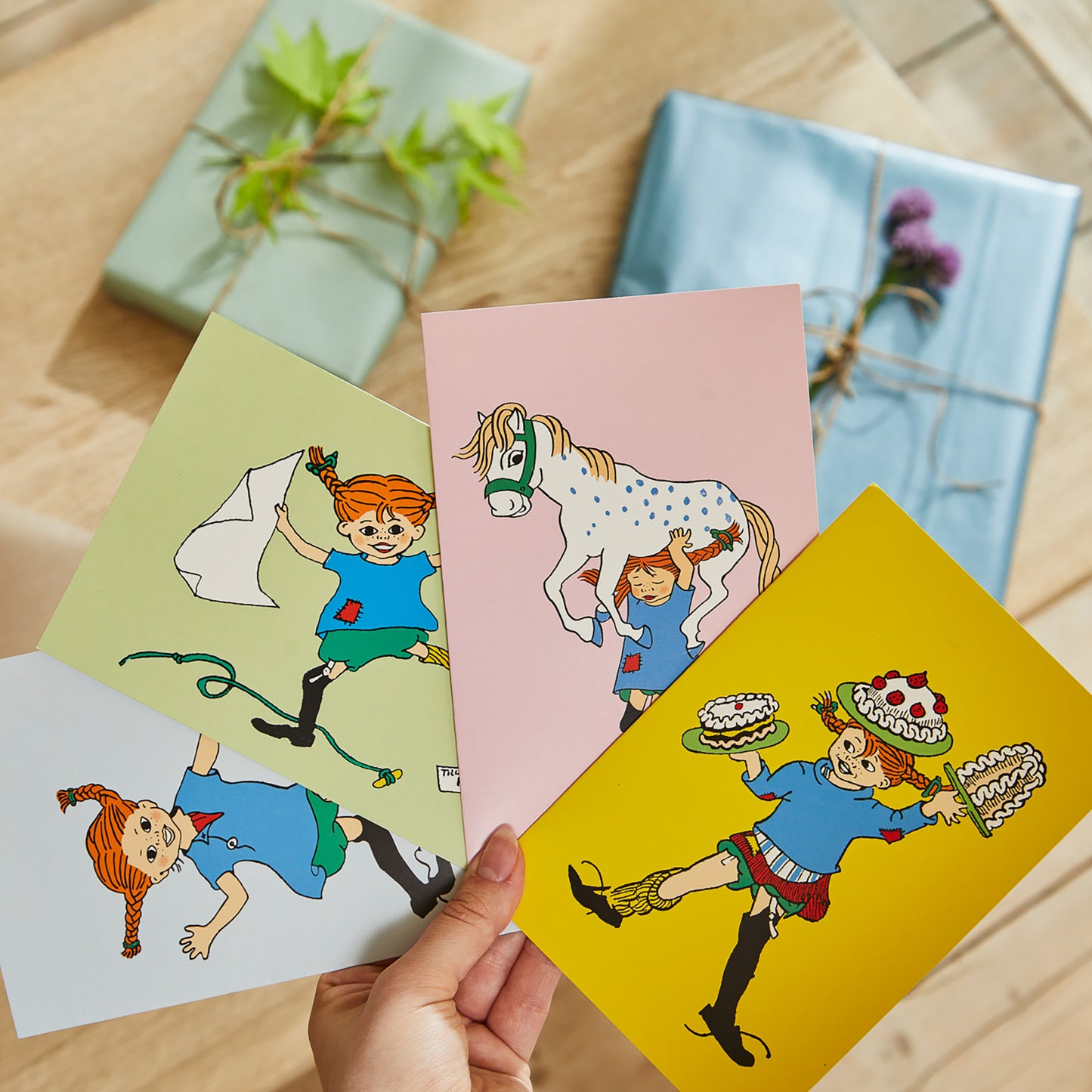 Pippi - Greeting Card with Envelope - Green