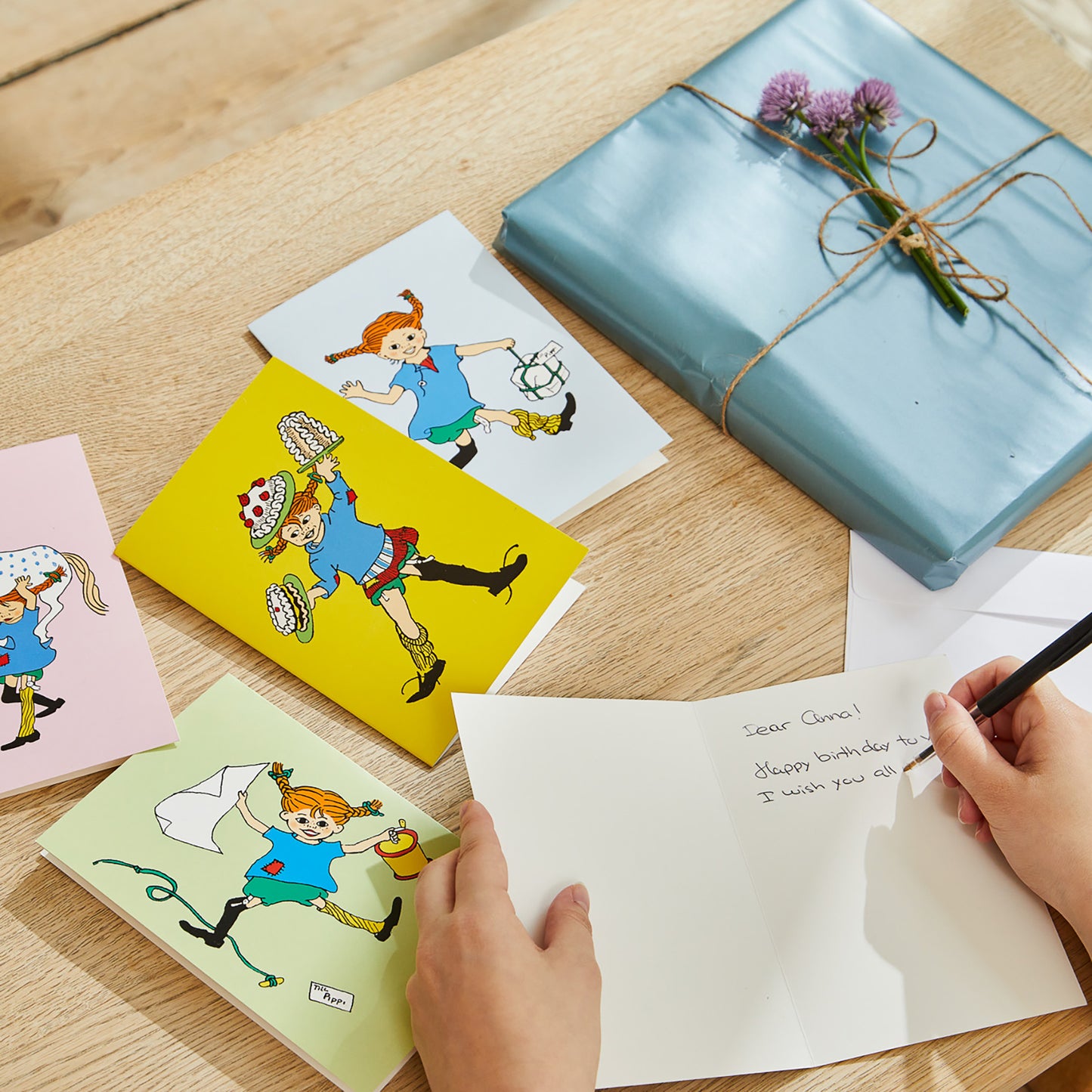 Pippi - Greeting Card with Envelope - Green
