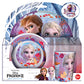 frozen mealtime set with plate bowl and tumbler