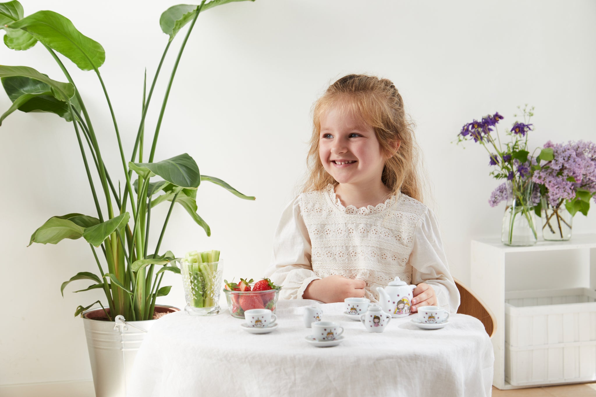 Little girl tea party table and shop chairs