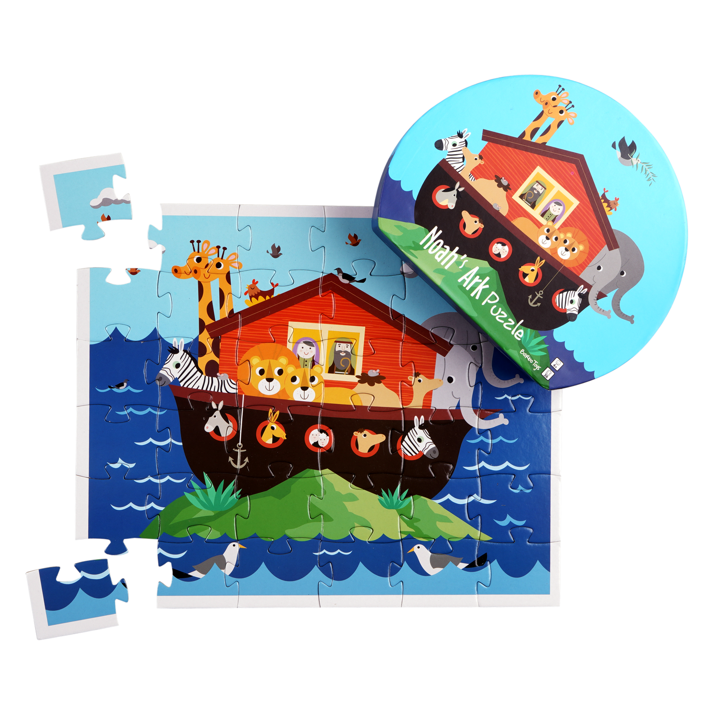 noah´s ark puzzle box game and puzzle pieces