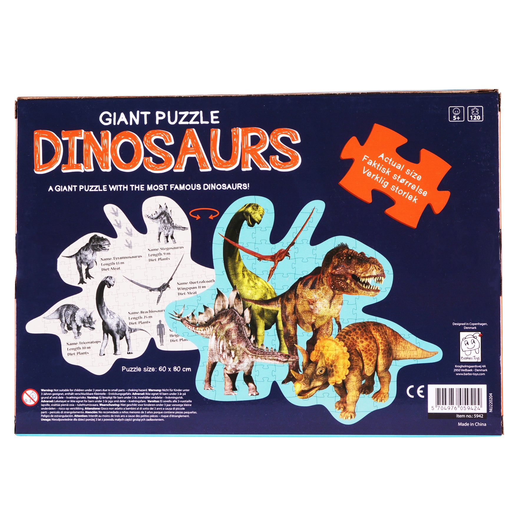 dinosaurs giant puzzle 120 puzzle pieces