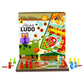 alfabet ludo box game with board and game pieces