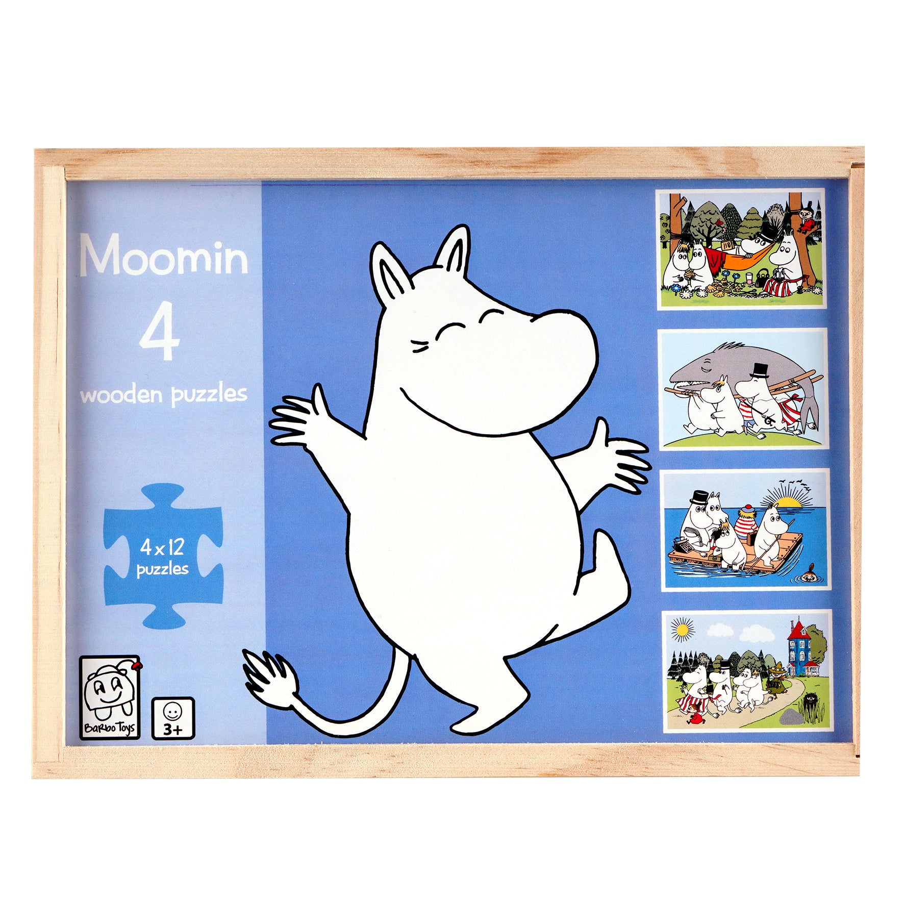 moomin 4 wooden puzzle game box