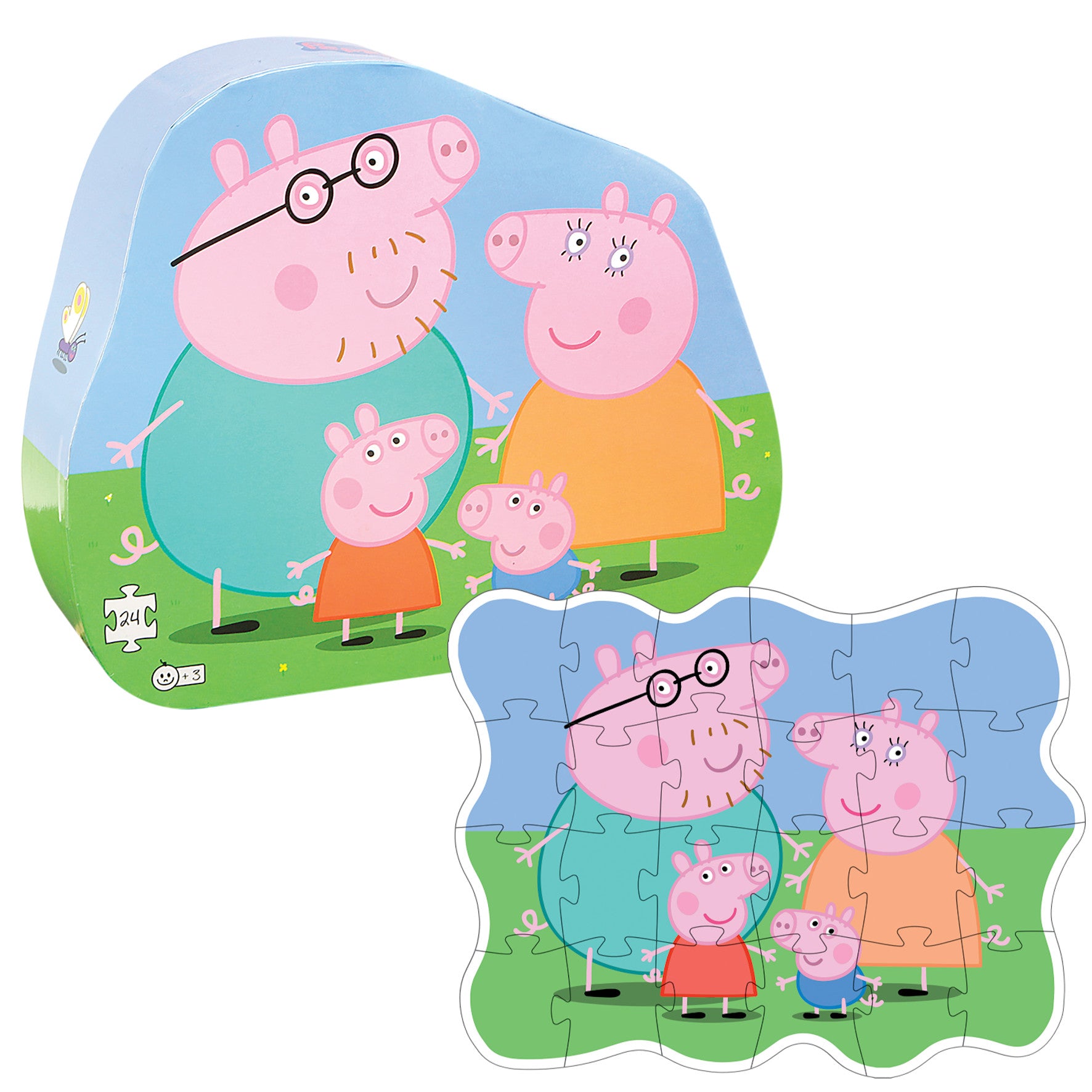 Peppa Pig family deco puzzle box and puzzle pieces