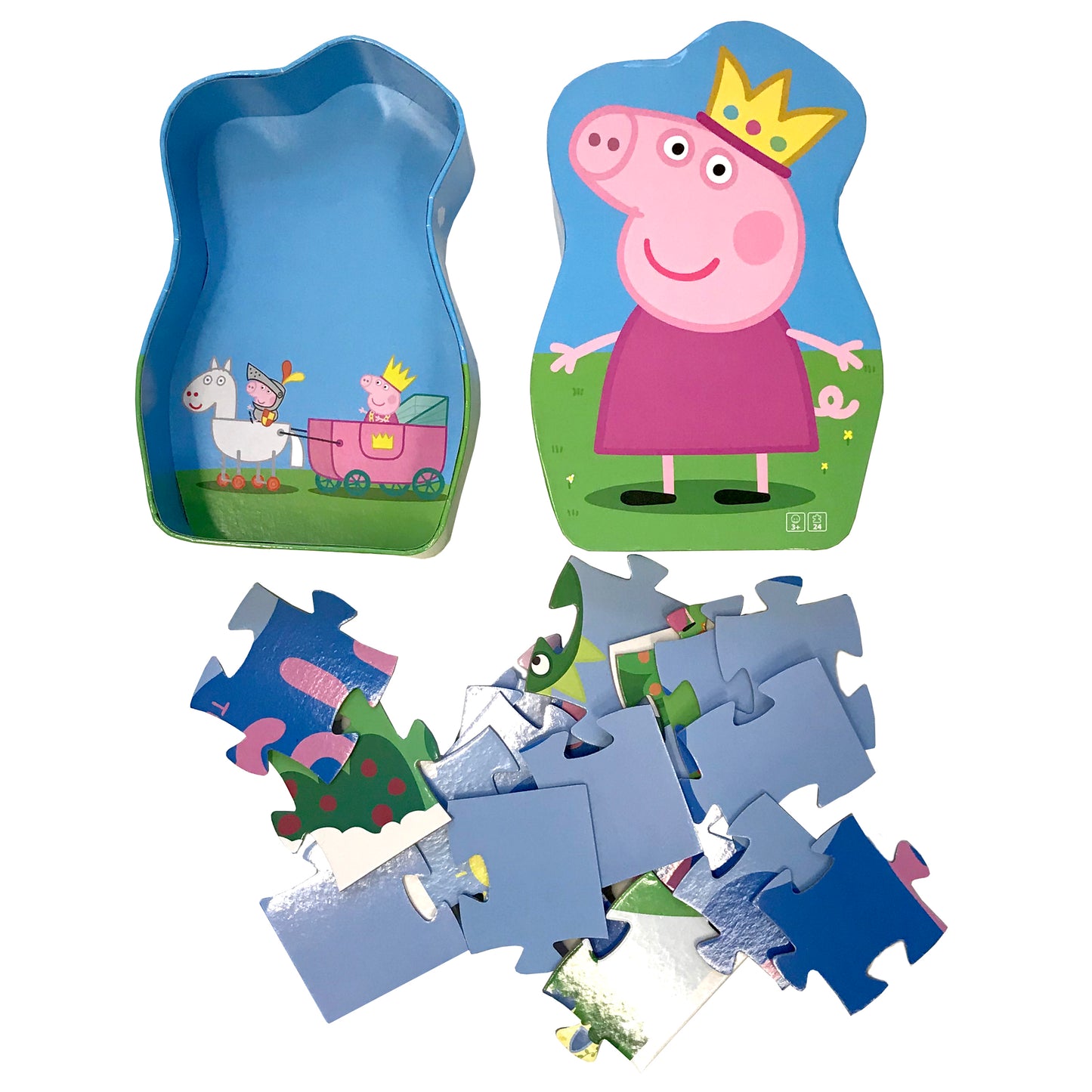 Peppa Pig deco puzzle princess game box open with puzzle pieces