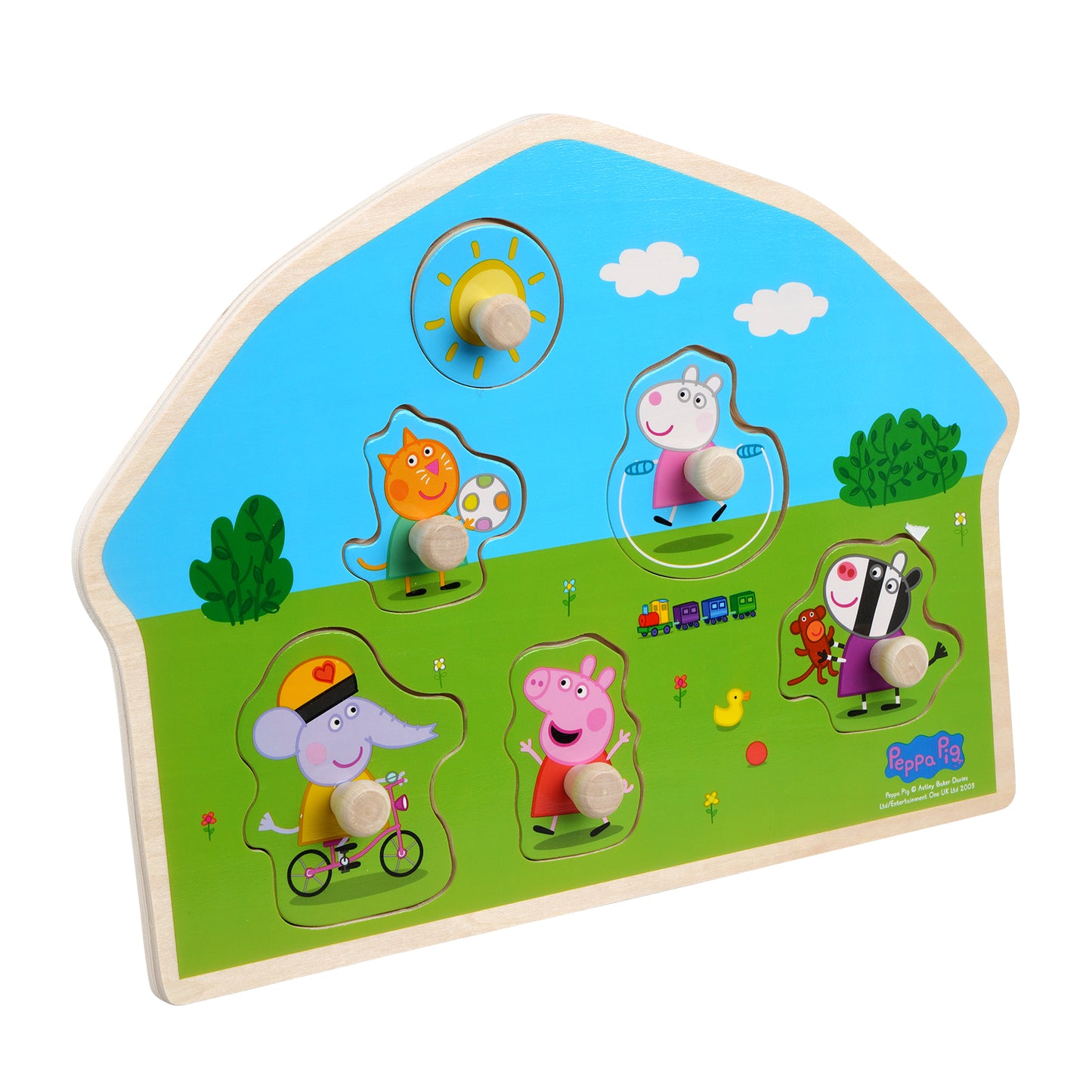 peppa pig wooden peg puzzle play